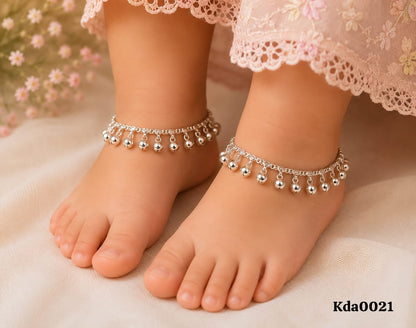 Kids Sterling Silver Ghungroo Anklets – 6.5 inch