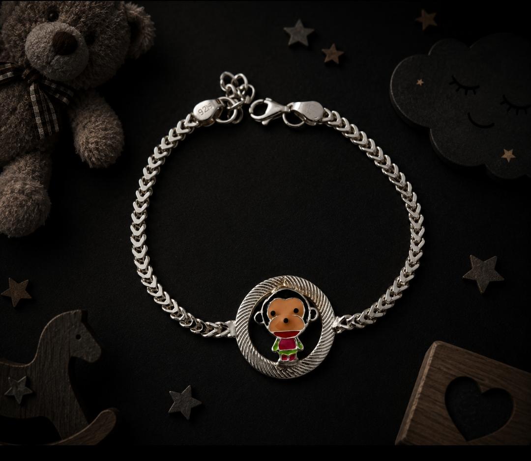 Charming 92.5 Sterling Silver Kids' Bracelet – Colorful Enamel Charm