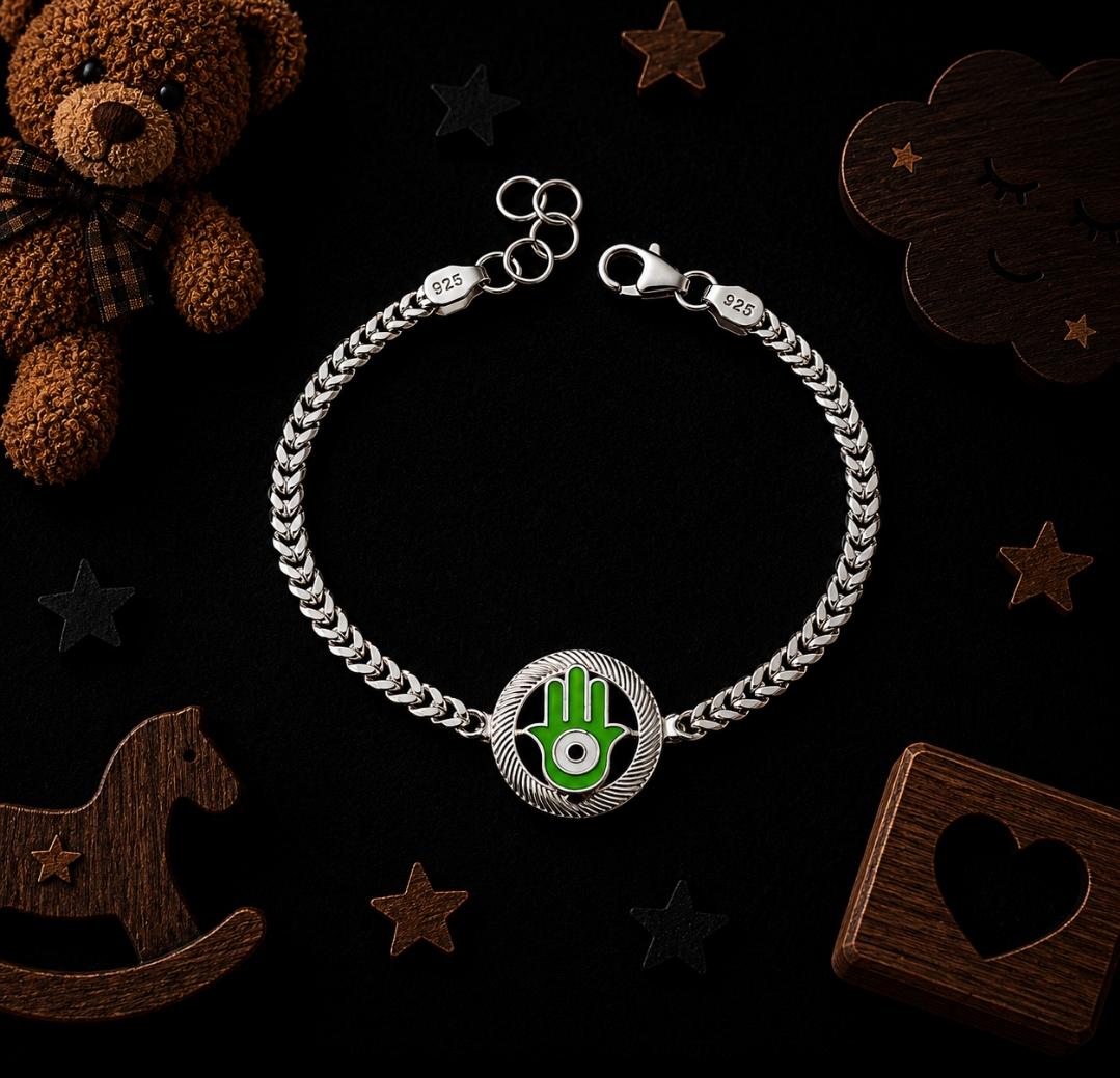 92.5 Sterling Silver Hamsa Bracelet