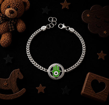 92.5 Sterling Silver Hamsa Bracelet