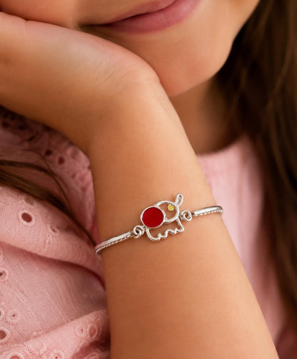 92.5 Sterling Silver Adorable Elephant Kids' Bracelet