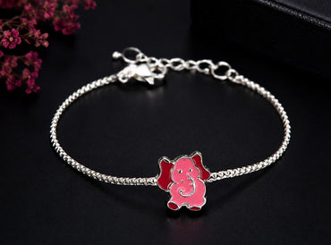 92.5 Sterling Silver Playful Elephant Kids' Bracelet