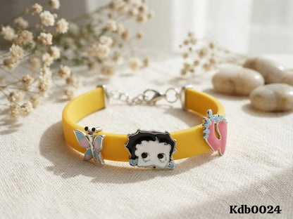 Delightful Bright Yellow Band in Silver for kids