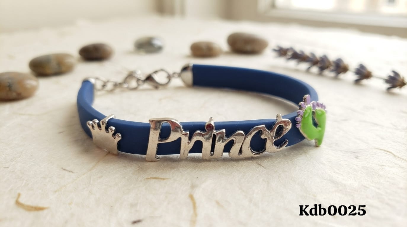 Delightful Bright Blue Band in Silver for kids