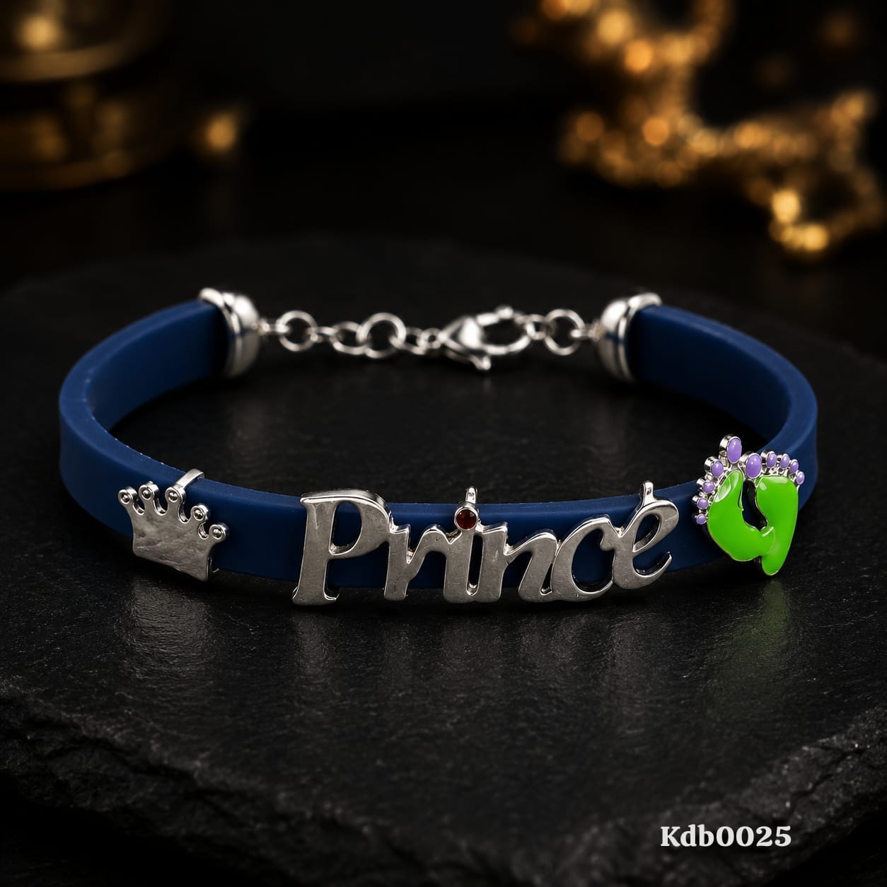 Delightful Bright Blue Band in Silver for kids