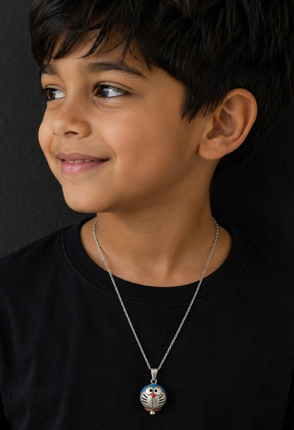 92.5 Sterling Silver Doremon Kids' Necklace