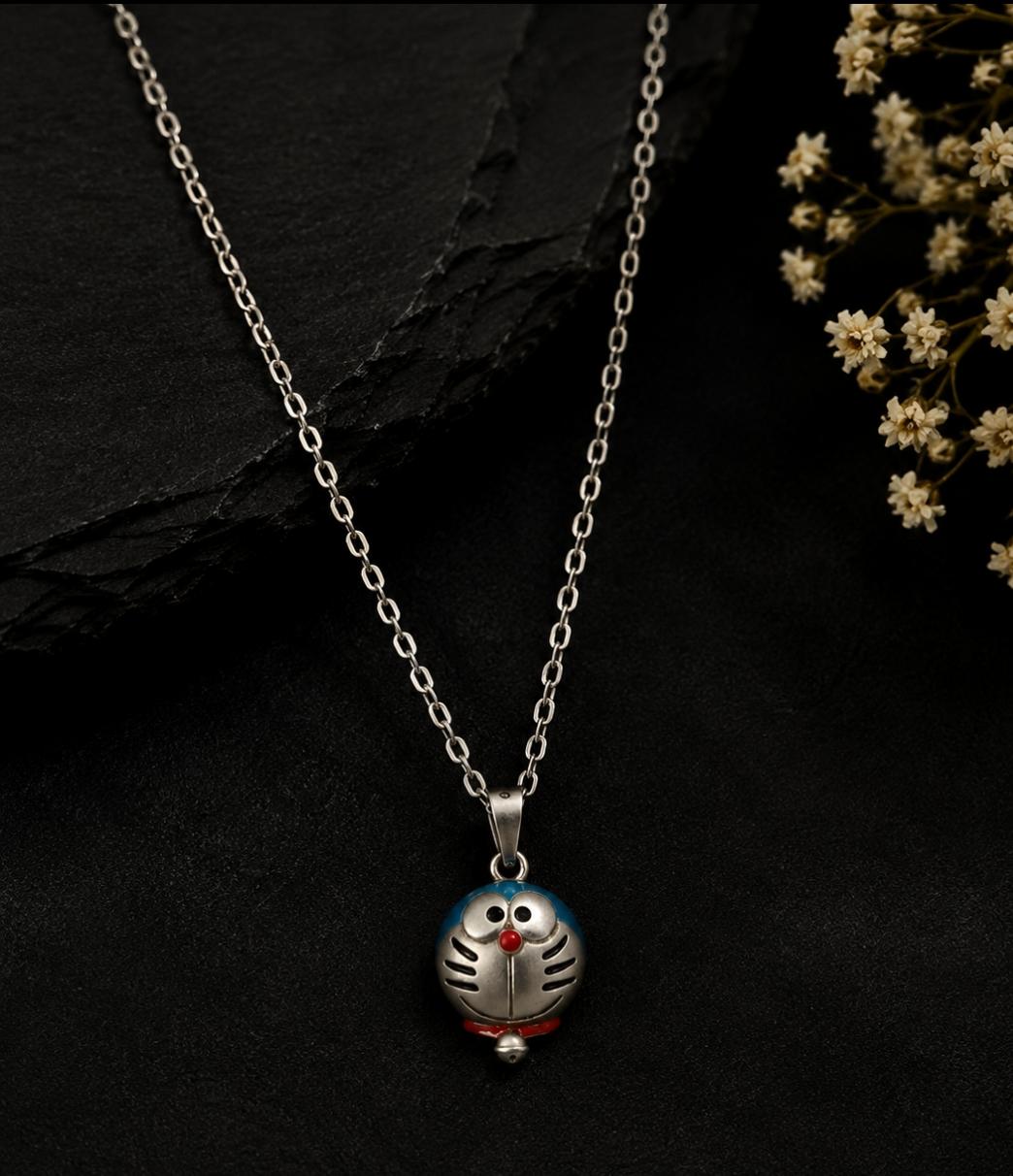 92.5 Sterling Silver Doremon Kids' Necklace