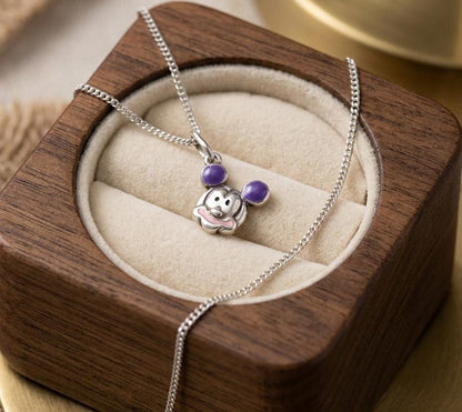 92.5 Sterling Silver Whimsical Mickey Character Kids' Necklace