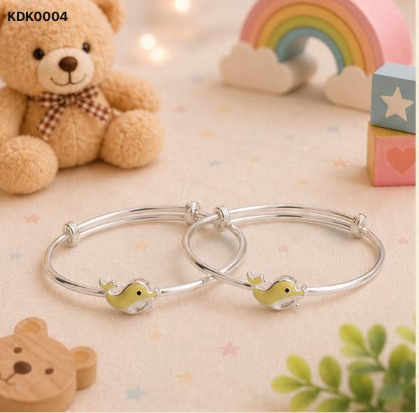 Dolphin Charm 92.5 Sterling Silver Kada Set
