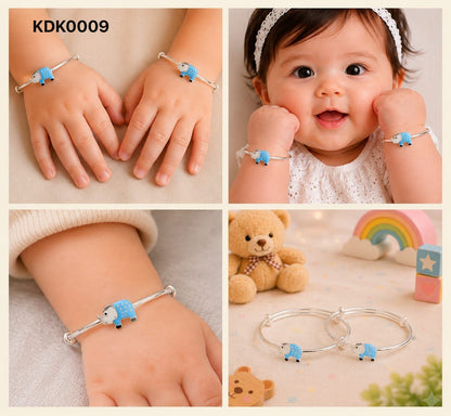 Elephant Charm 92.5 Sterling Silver Kada Set
