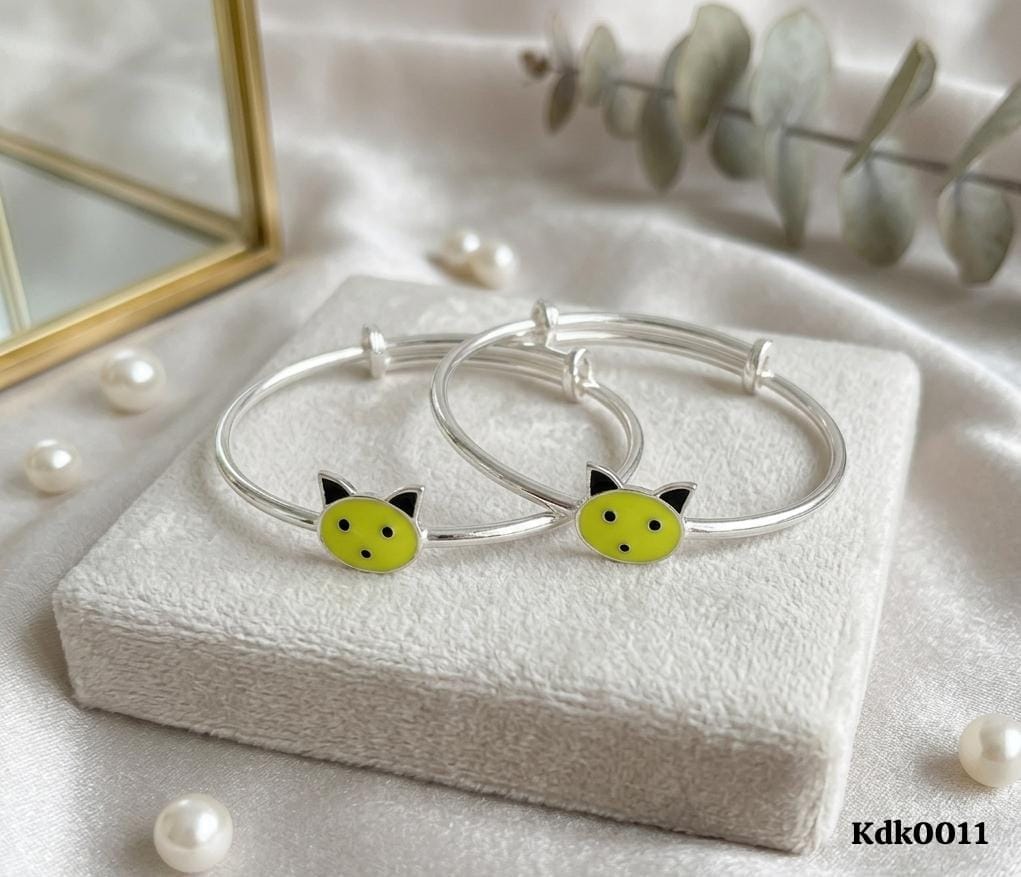 Cat Charm 92.5 Sterling Silver Kada Set