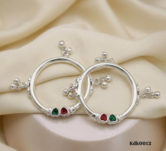Heart Charm 92.5 Sterling Silver Kada Set