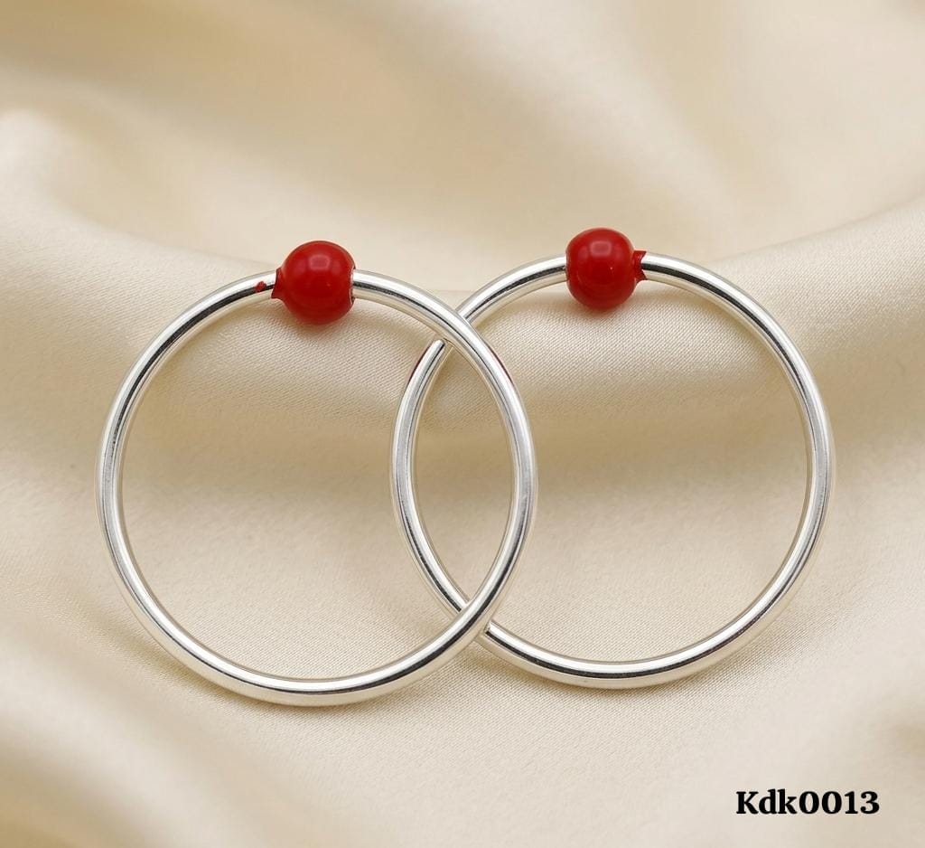 Red Ball Plain 92.5 Sterling kada Set