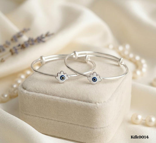 Evil Eye Charm 92.5 Sterling Silver Kada Set