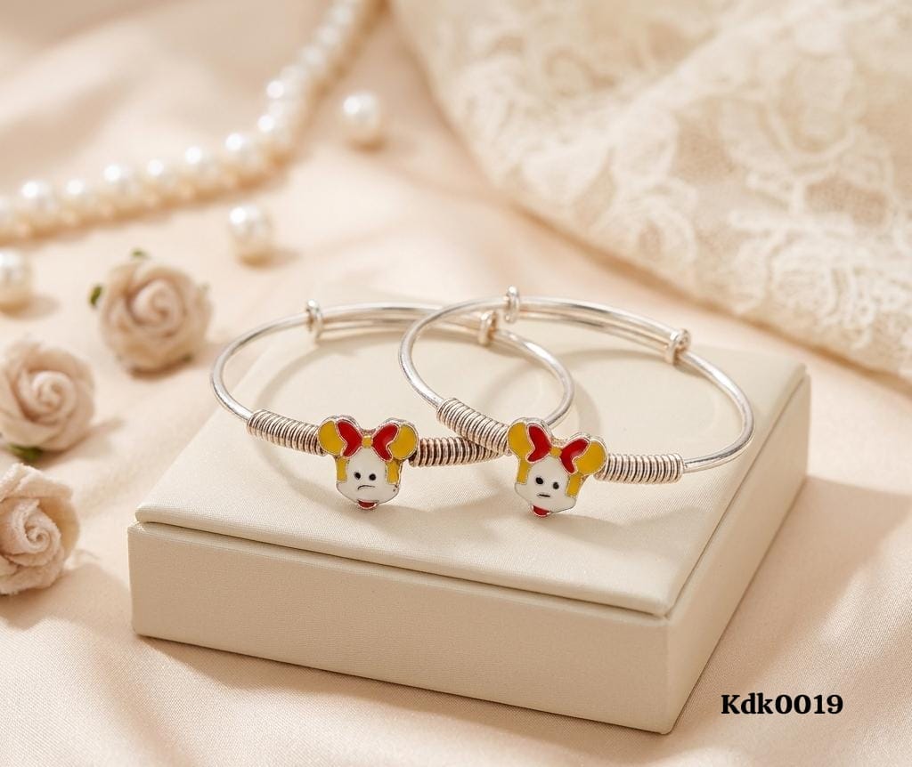 Cartoon Minnie Charm 92.5 Sterling Silver Kada Set