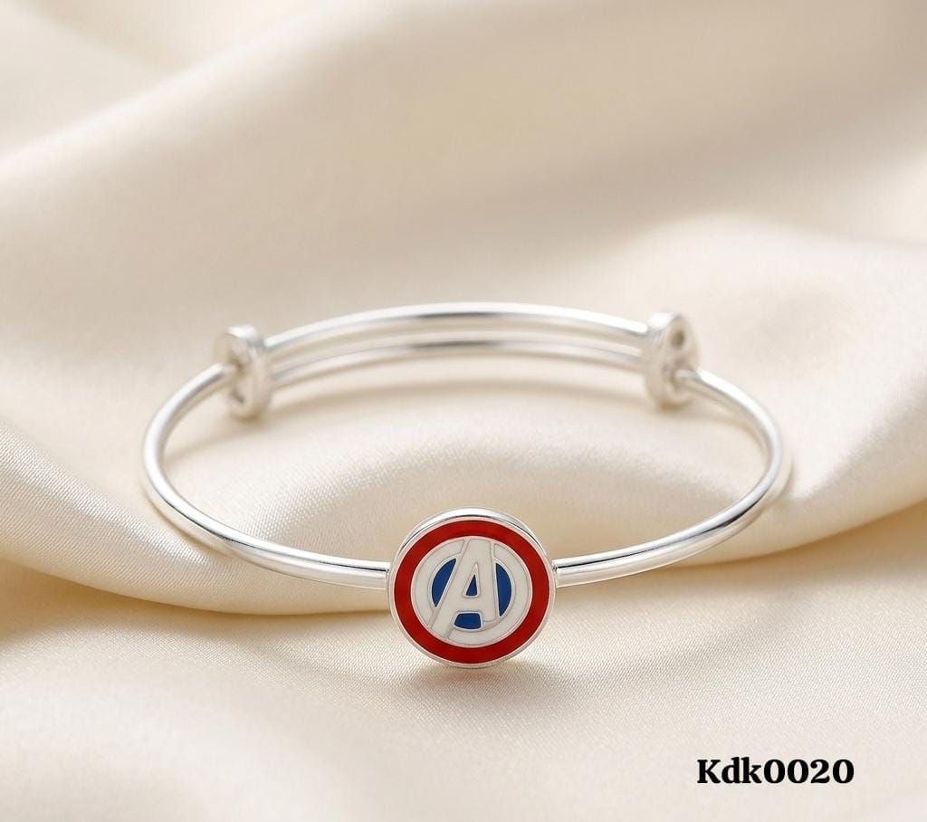 Superhero Logo Charm 92.5 Sterling Silver Kada