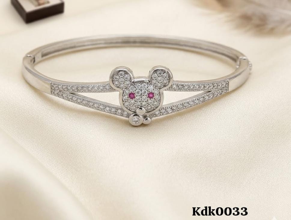 Mickey Character Stone Charm 92.5 Sterling Silver Kada
