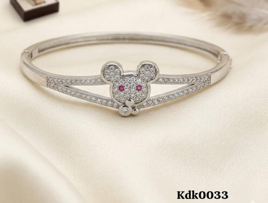 Mickey Character Stone Charm 92.5 Sterling Silver Kada