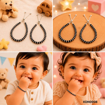 Kids Sterling Silver Black Bead Nazaria – Silver Spacer