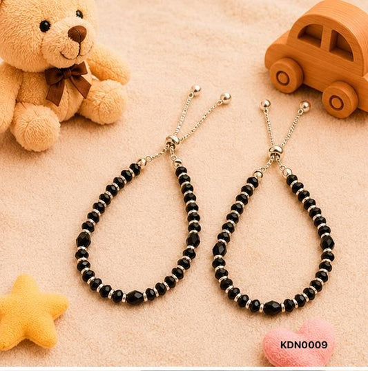 Kids Sterling Silver Black Bead Adjustable Nazaria