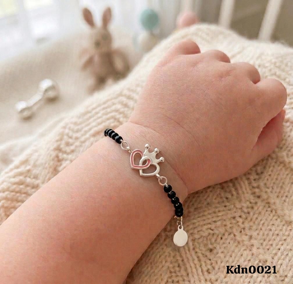 Kids Sterling Silver Crown & Heart Nazaria