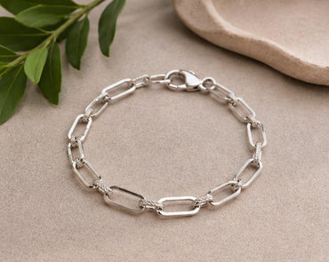 Silver Paperclip Link Bracelet