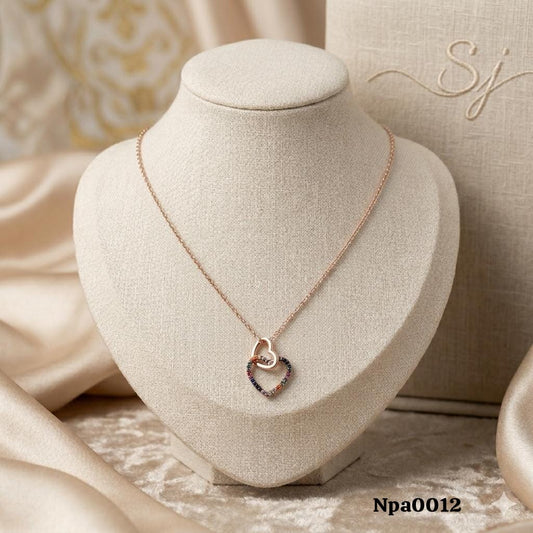 Multicolored Heart Pendant Necklace