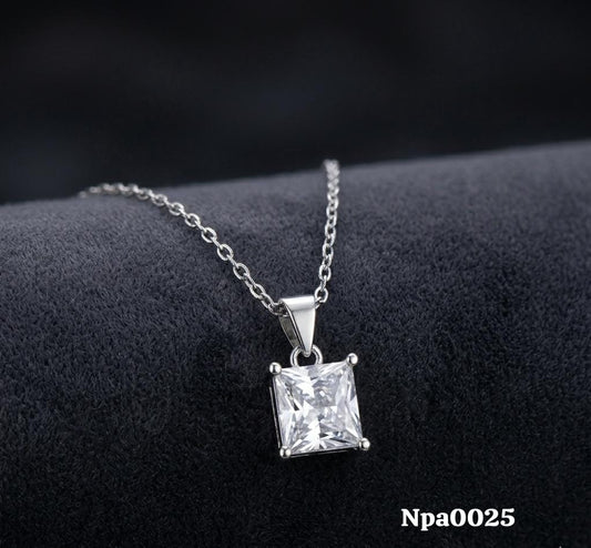 Princess-Cut Solitaire Necklace