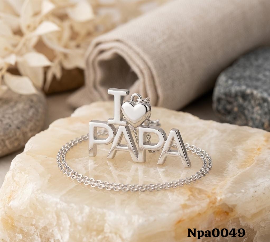 "I ?? PAPA" Pendant Necklace