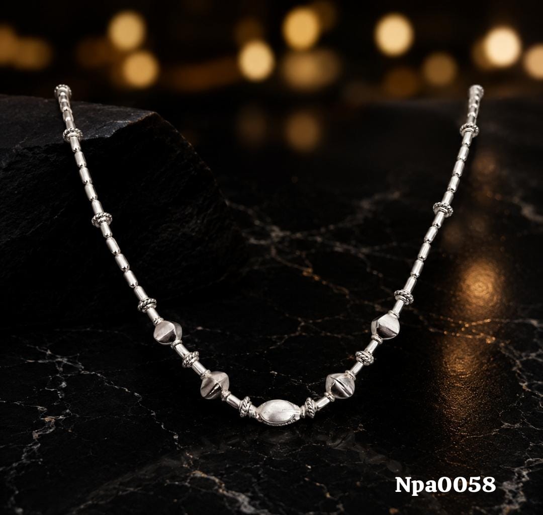 Elegant Sterling Silver Bead Necklace