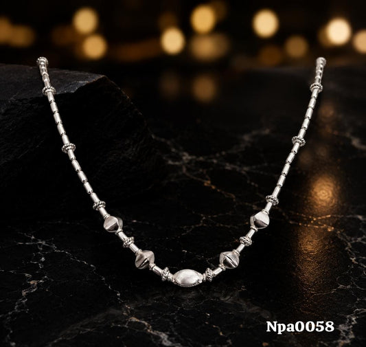 Elegant Sterling Silver Bead Necklace