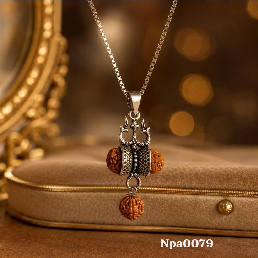 Trishul Rudraksha Pendant Necklace