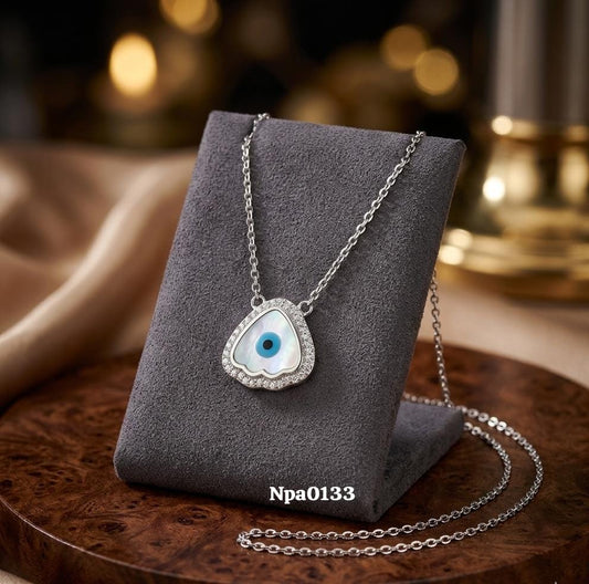Triangular Evil Eye Pendant Necklace