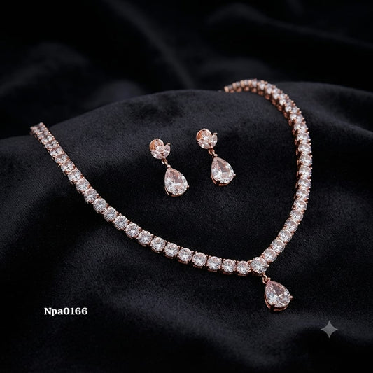 Radiant Tennis-Style Necklace and Earring Set