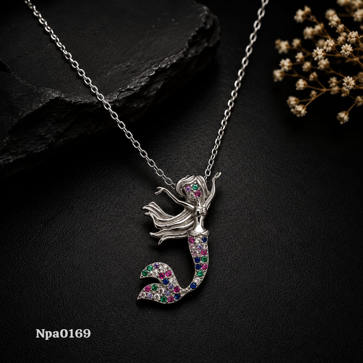 Whimsical Mermaid Sterling Silver Necklace
