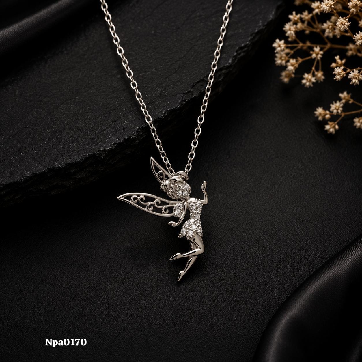 Whimsical Fairy Sterling Silver Necklace