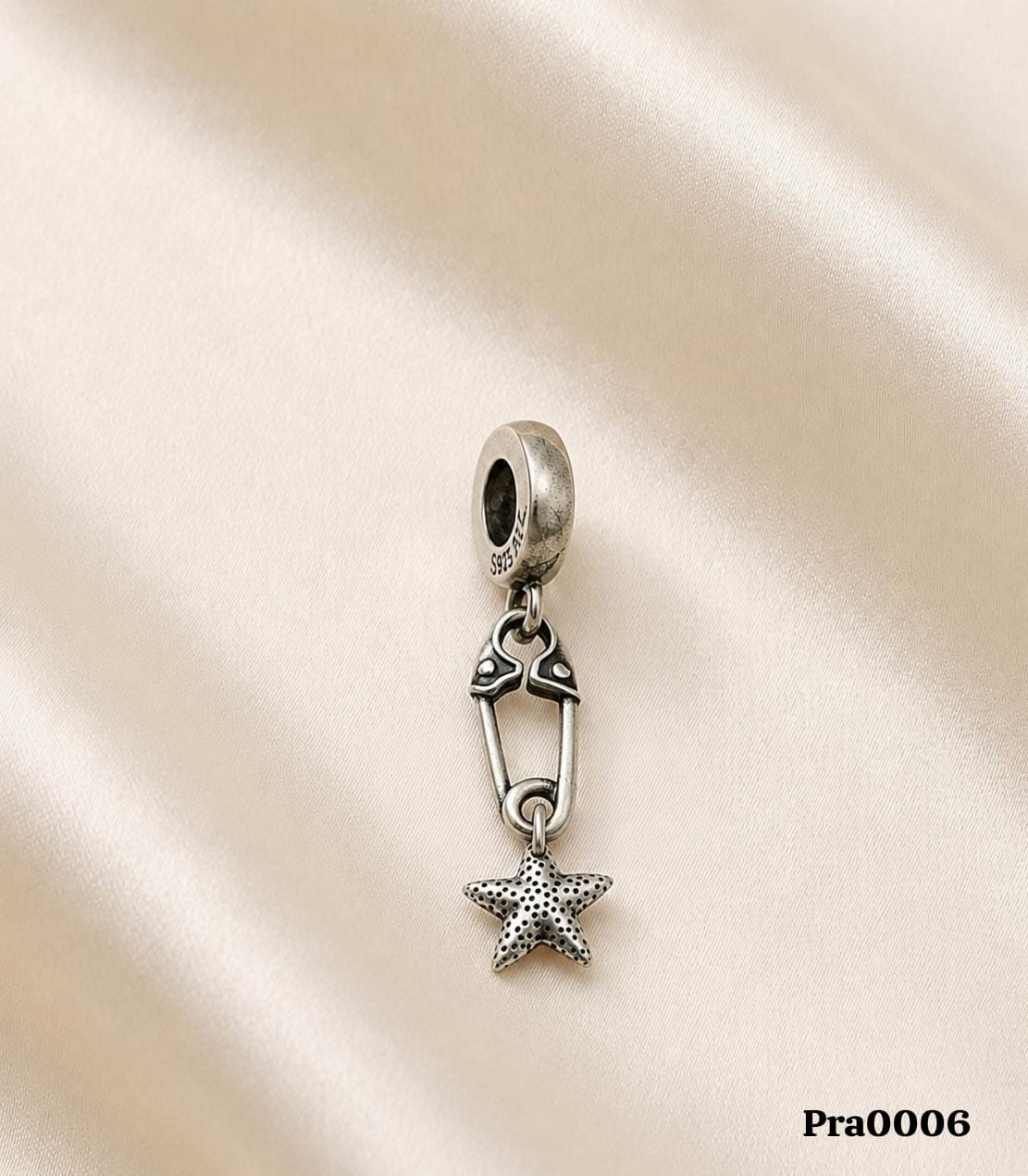 Safety Pin and Star Dangle Charm