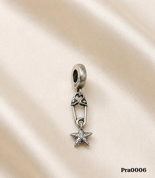 Safety Pin and Star Dangle Charm
