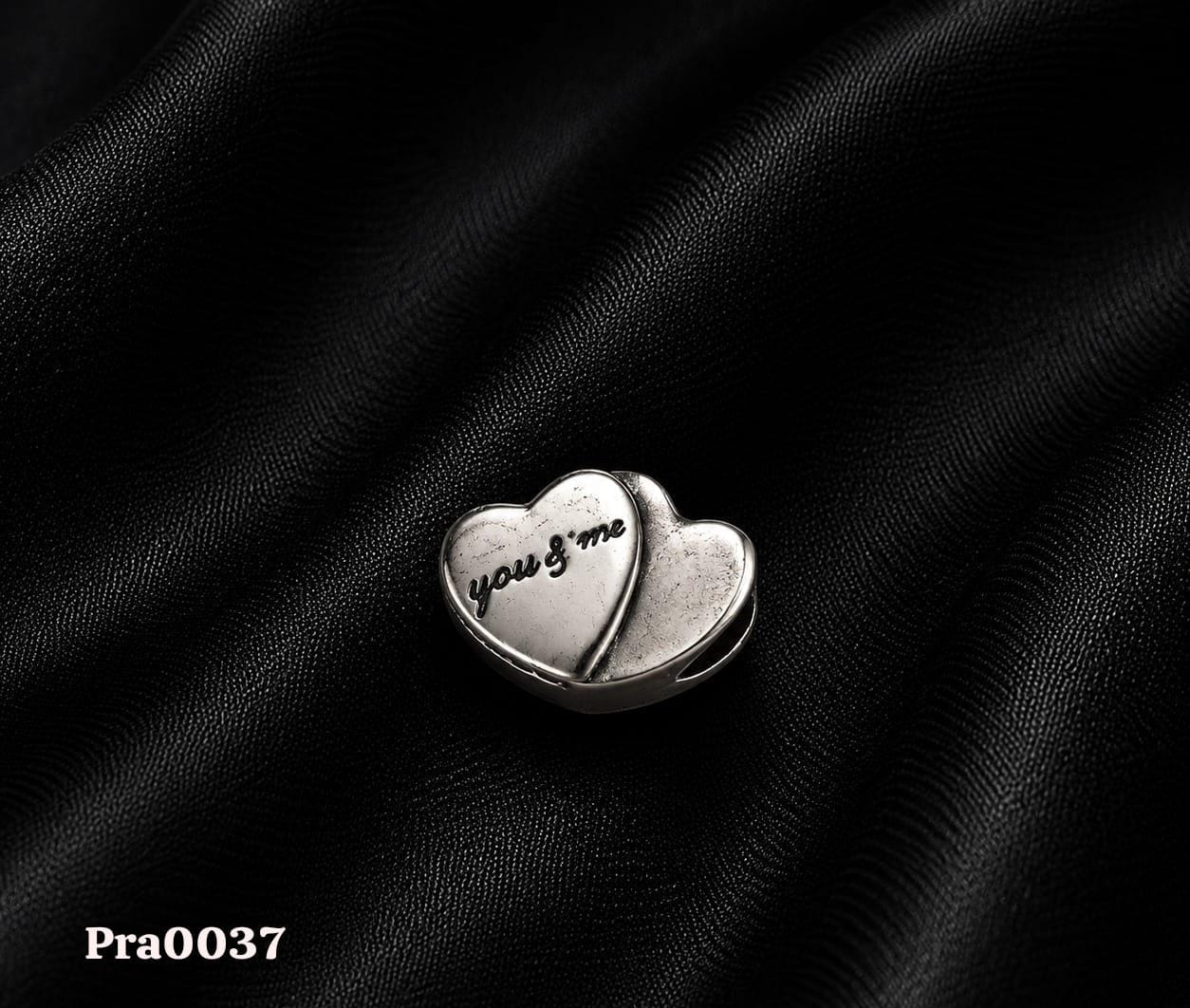 You & Me" Double Heart Charm