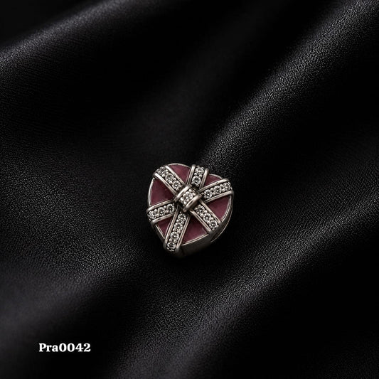 Gift-Wrapped Heart Charm
