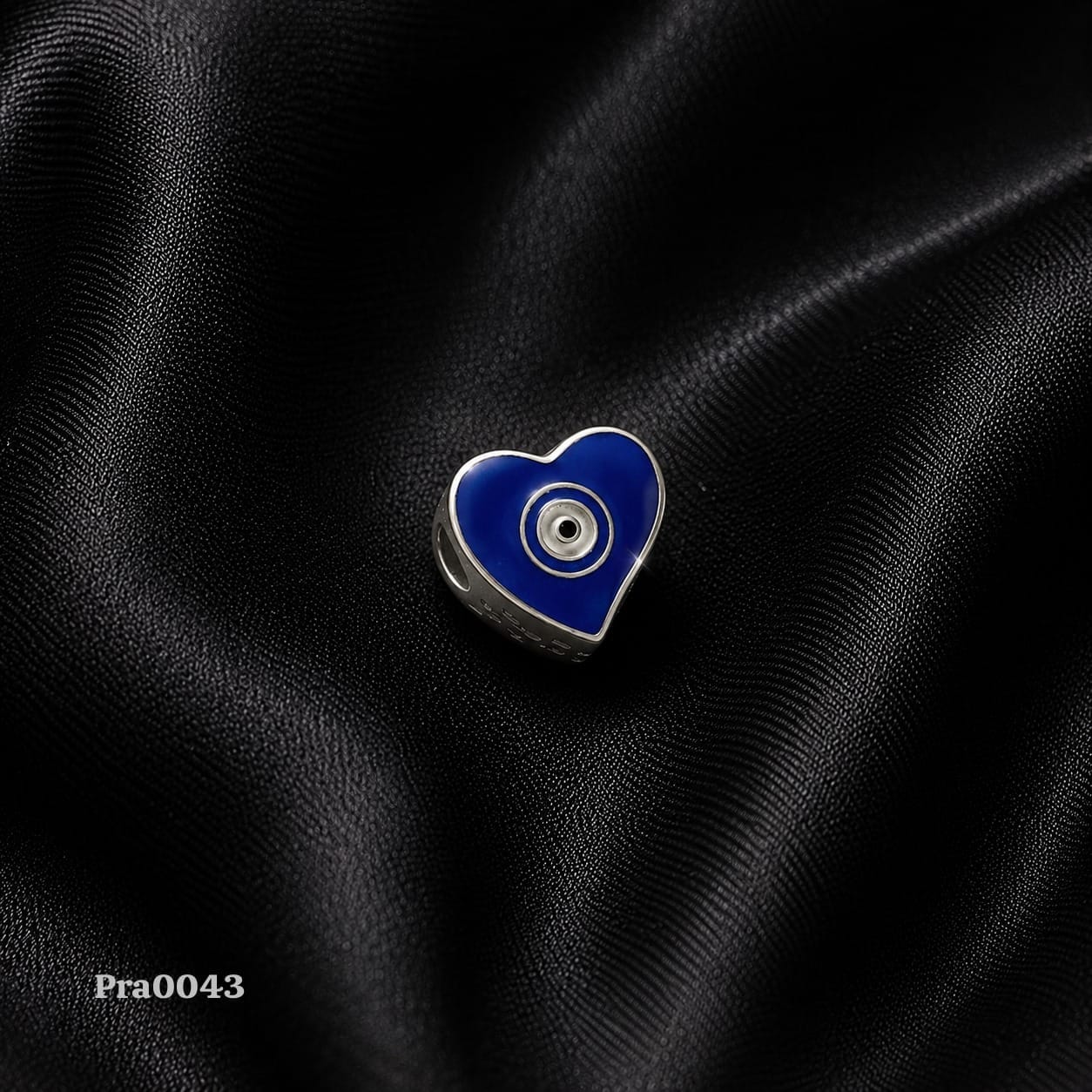 Blue Enamel Evil Eye Heart Charm