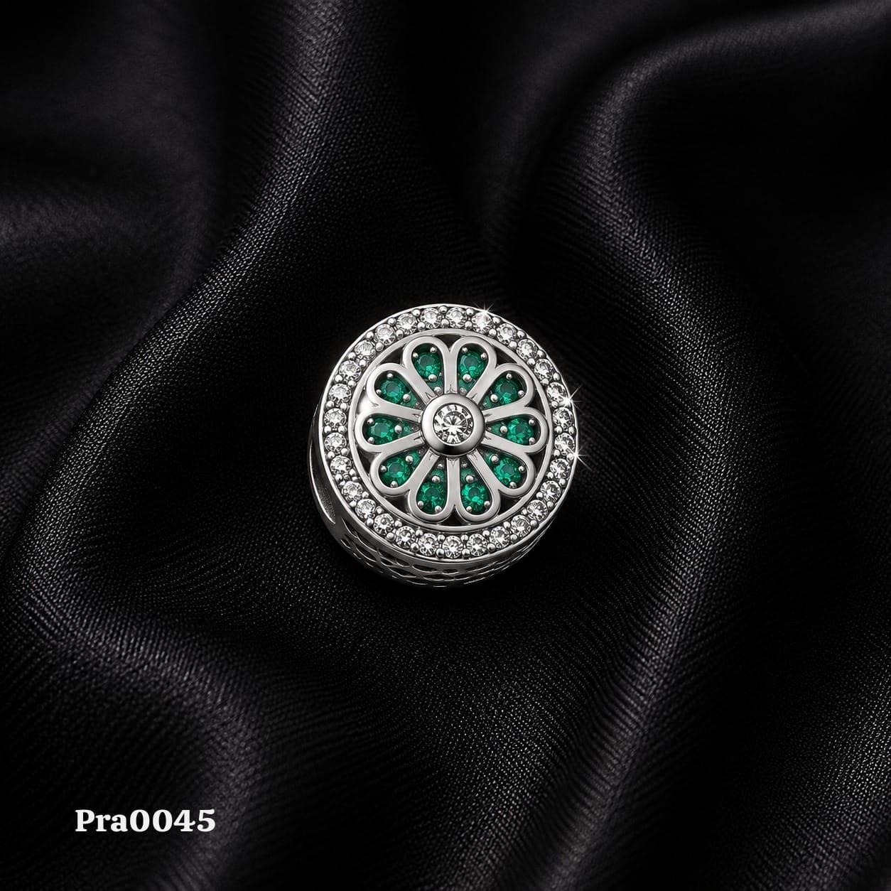 Emerald Floral Bloom Charm