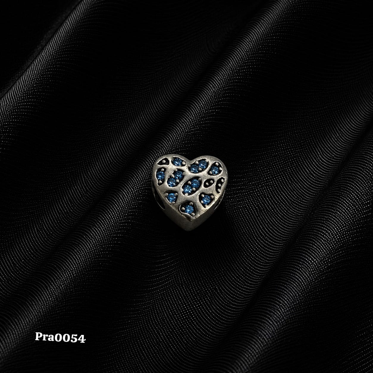 Blue Stone Heart Charm
