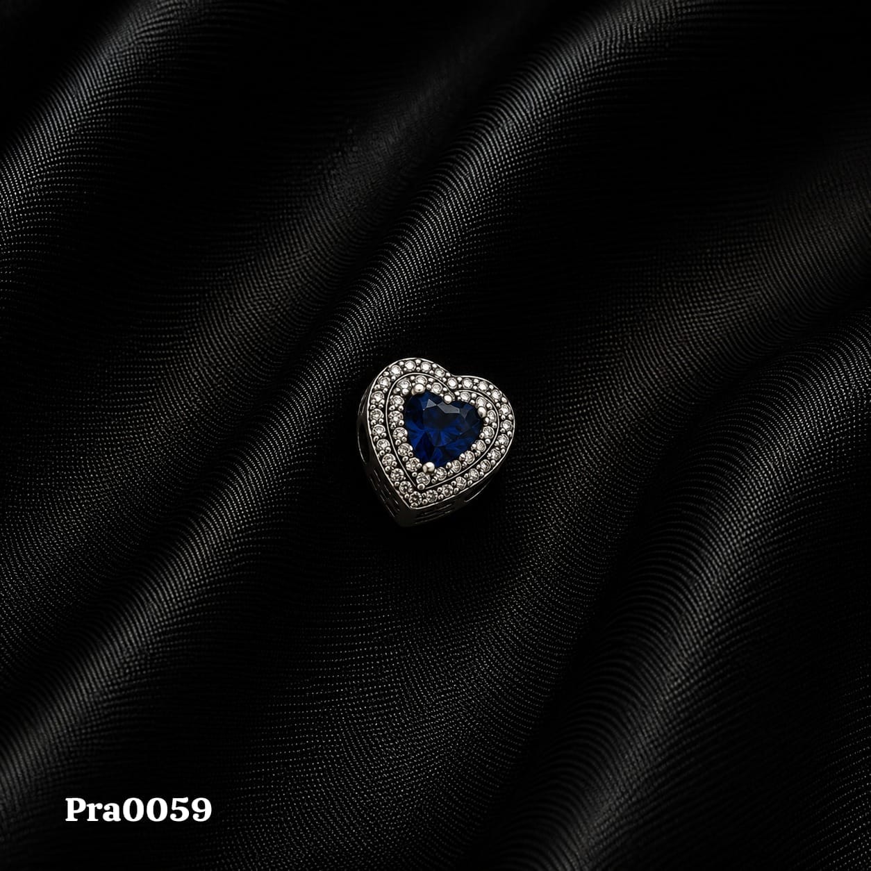 Sapphire-Inspired Heart Charm