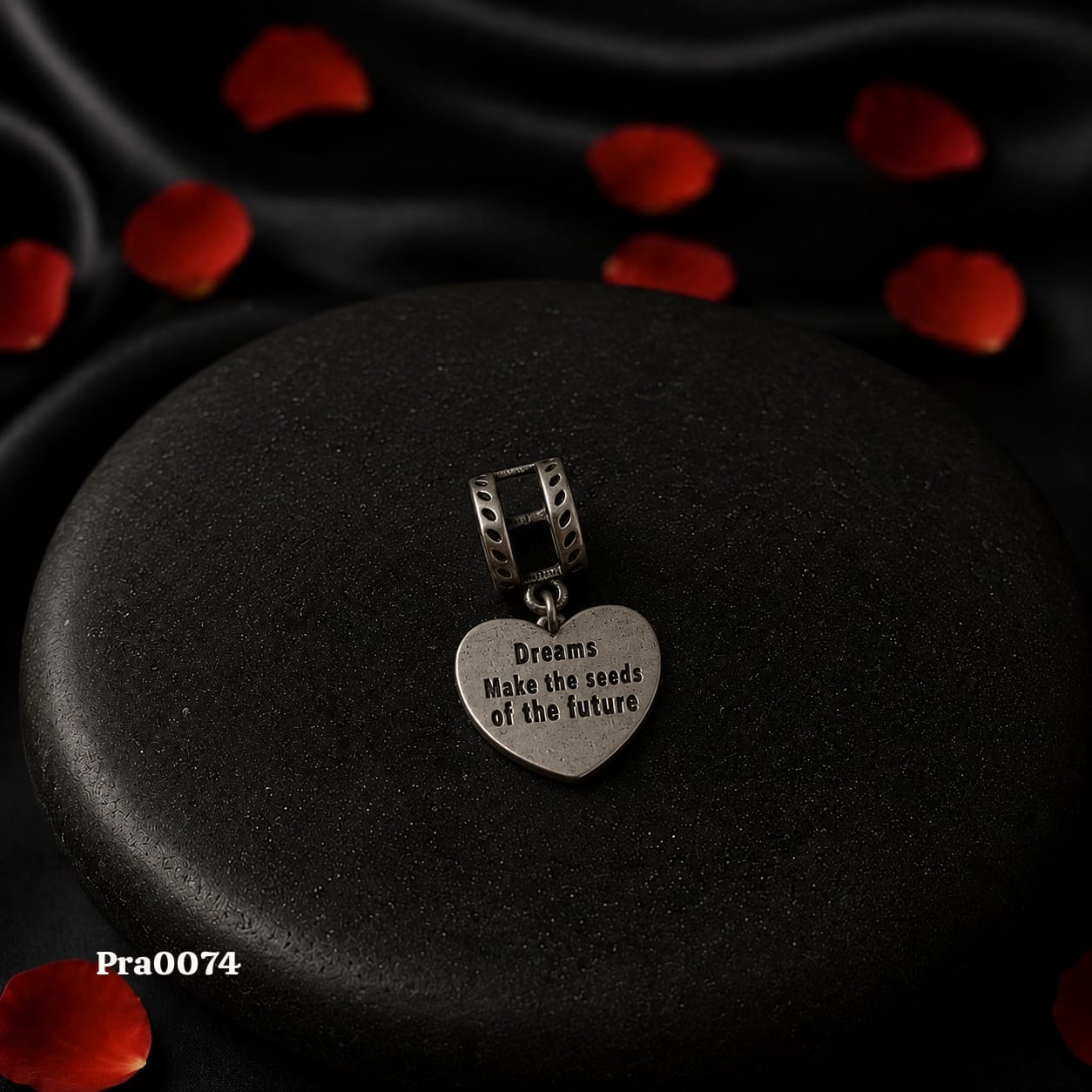 Dreams" Inspirational Heart Charm