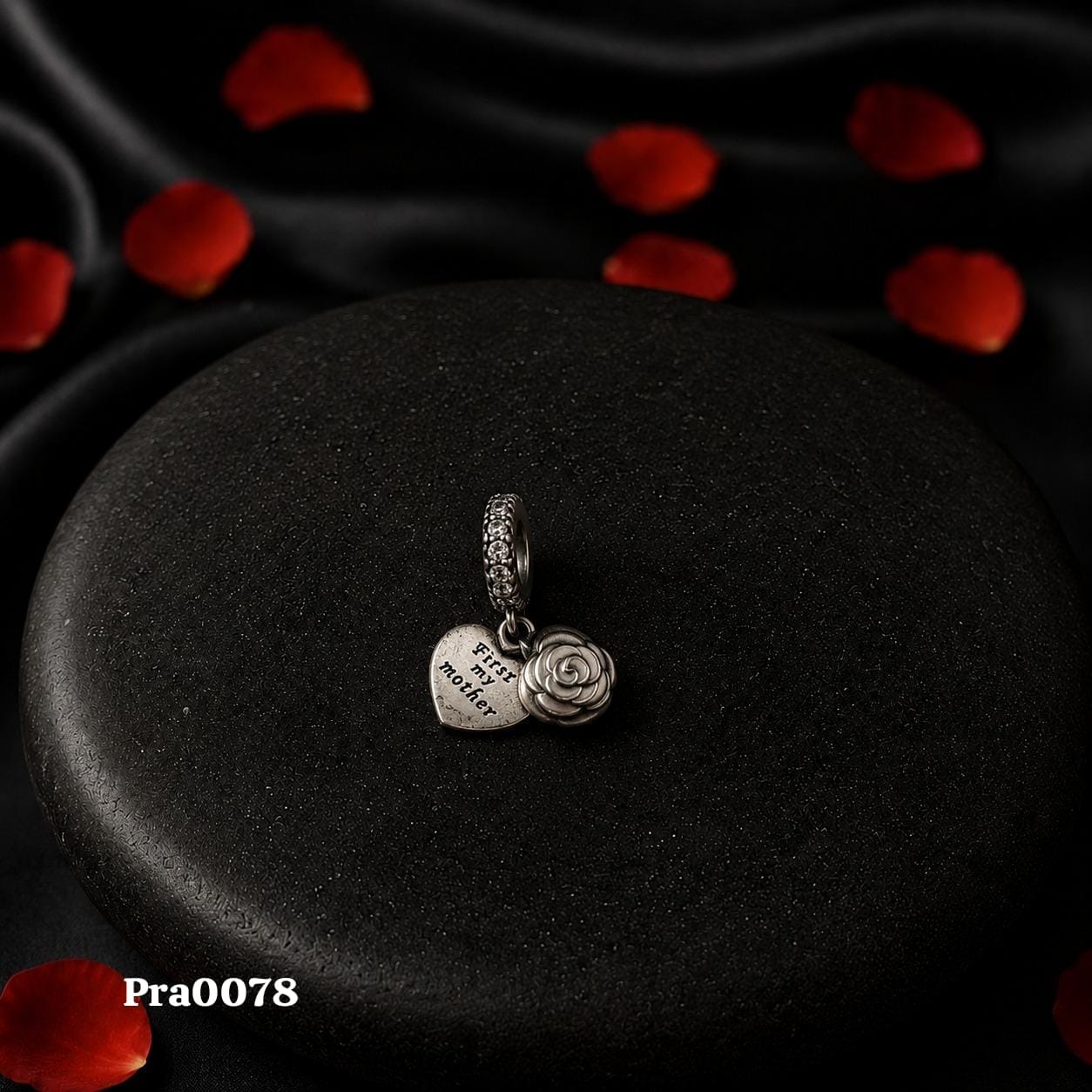 First My Mother" Floral Dangle Charm