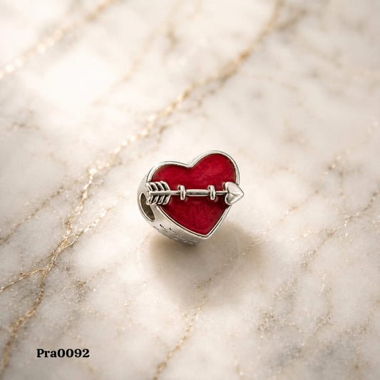 Cupid's Arrow Heart Charm