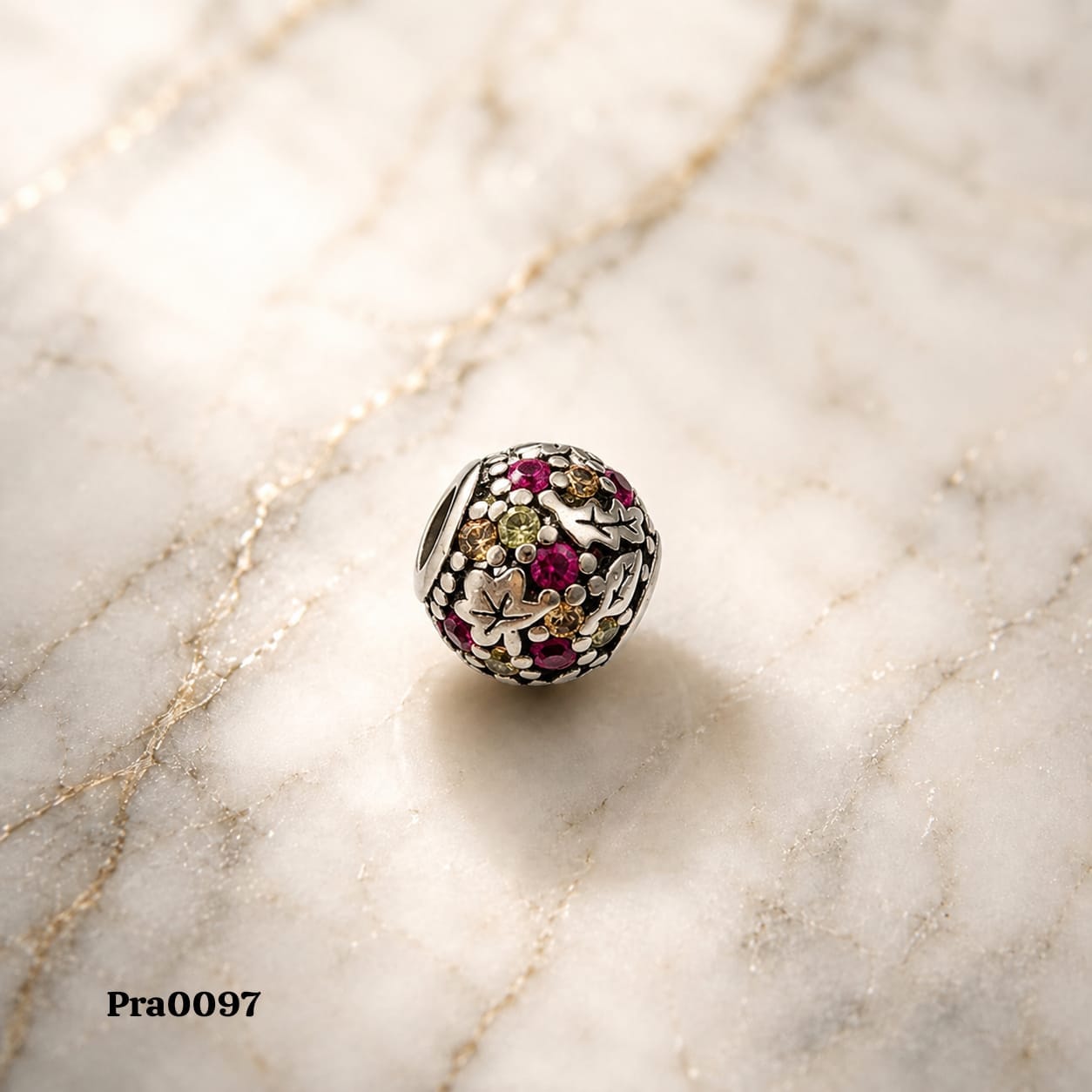 Autumnal Leaf and Gem Charm