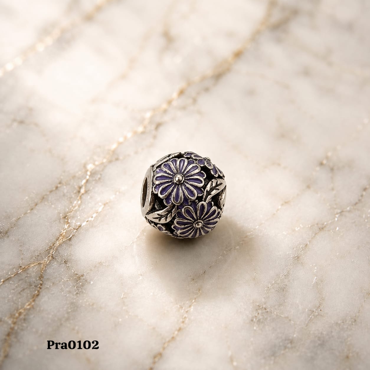 Purple Floral Blossom Charm