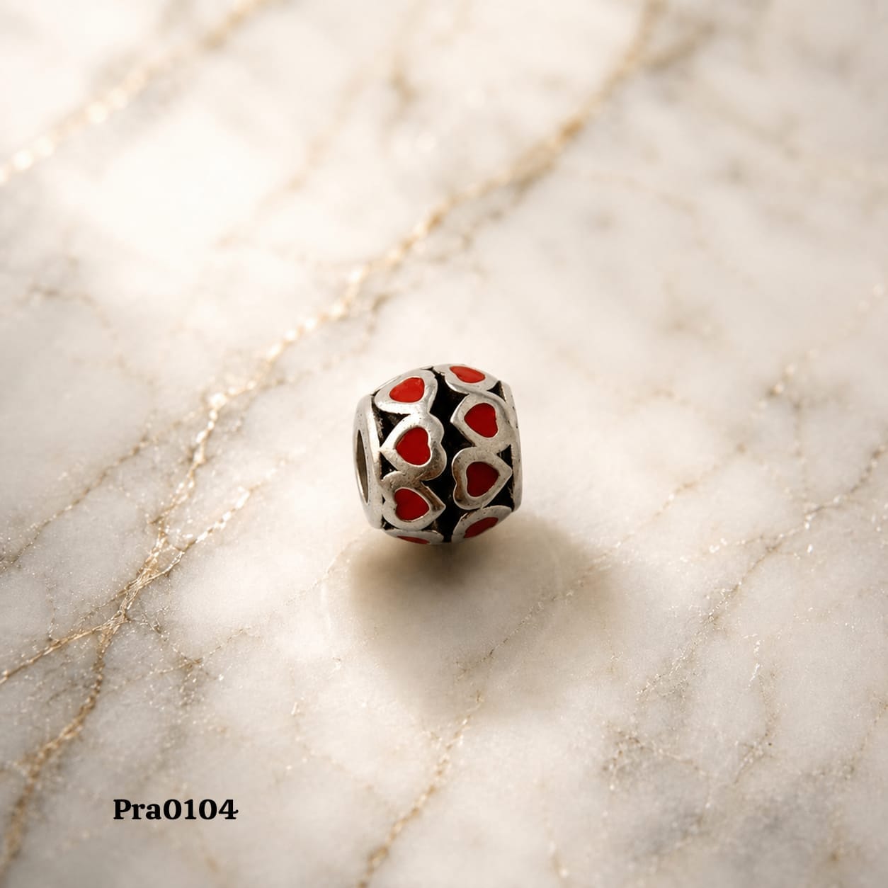 Red Heart Pattern Charm